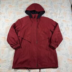 Fleet Street Red Hooded Coat Womens PM Petite M Removable Liner